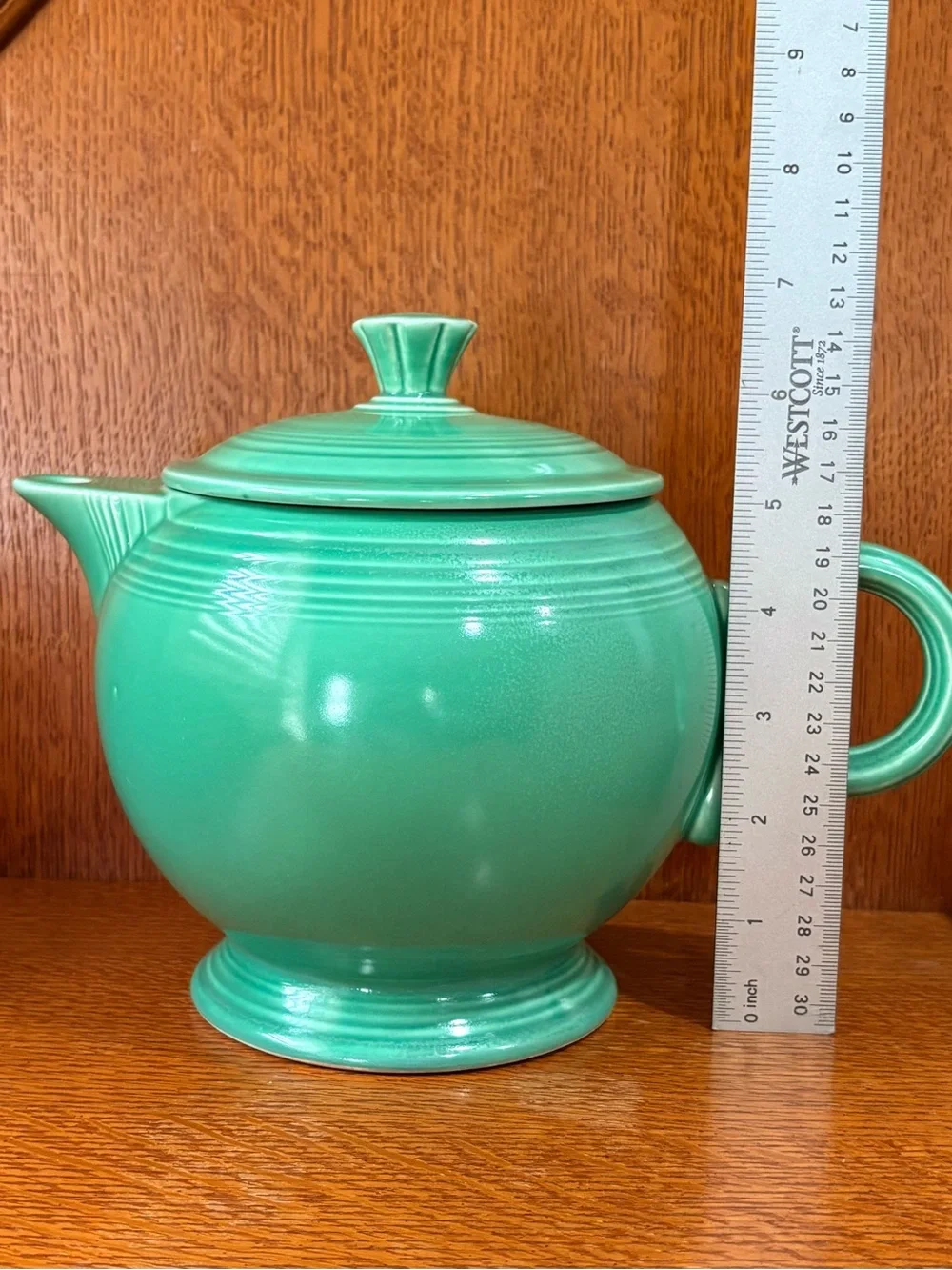 Vintage Fiesta HLC USA Large Teapot Original Green Art Deco MCM Cottagecore